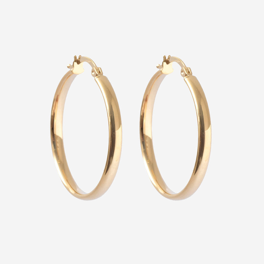 Noble Hoop Earrings - 25mm | 9ct Gold - Earrings