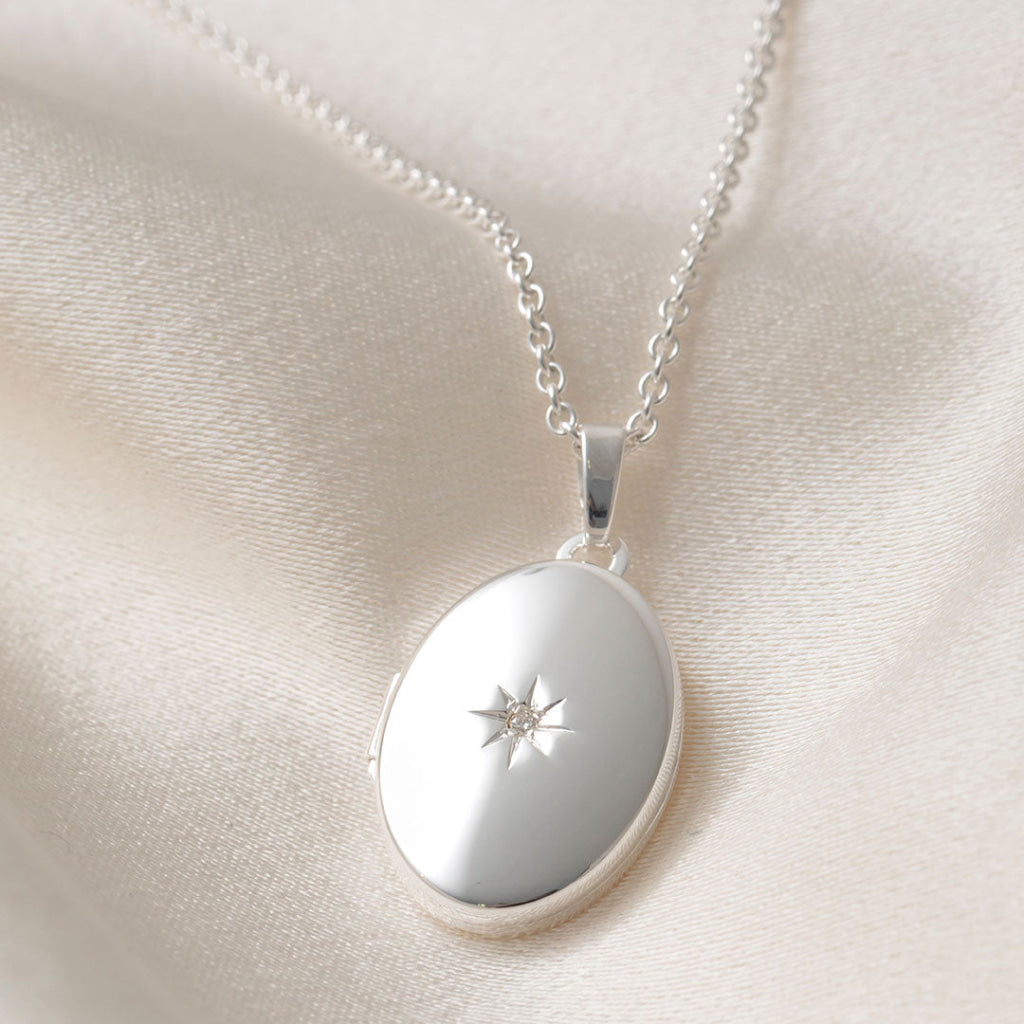 Nova Oval Locket Necklace | Sterling Silver - Necklace