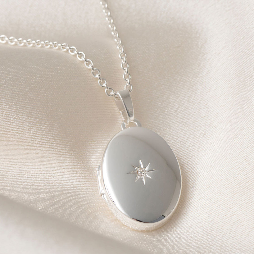 Nova Oval Locket Necklace | Sterling Silver - Necklace