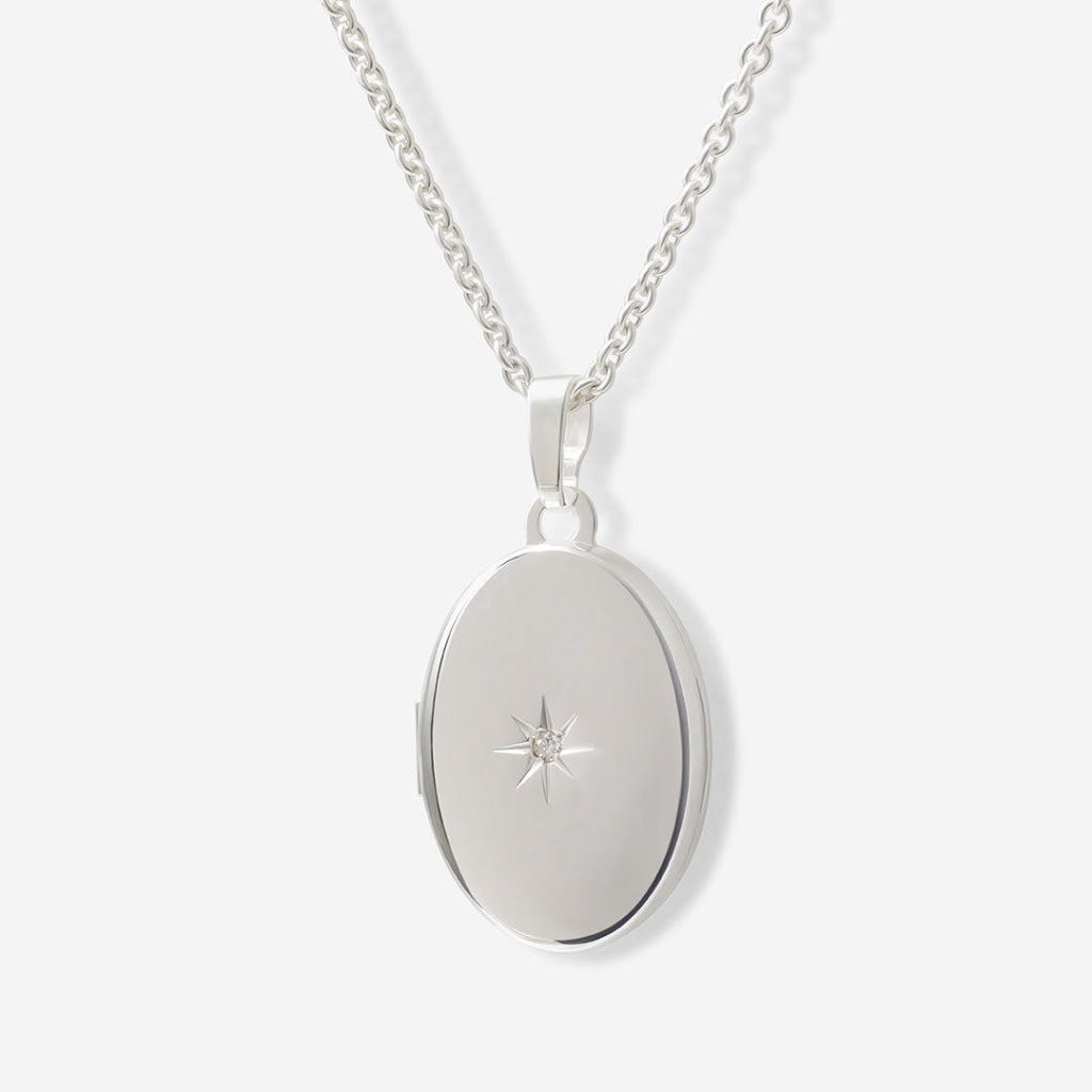 Nova Oval Locket Necklace | Sterling Silver - Necklace