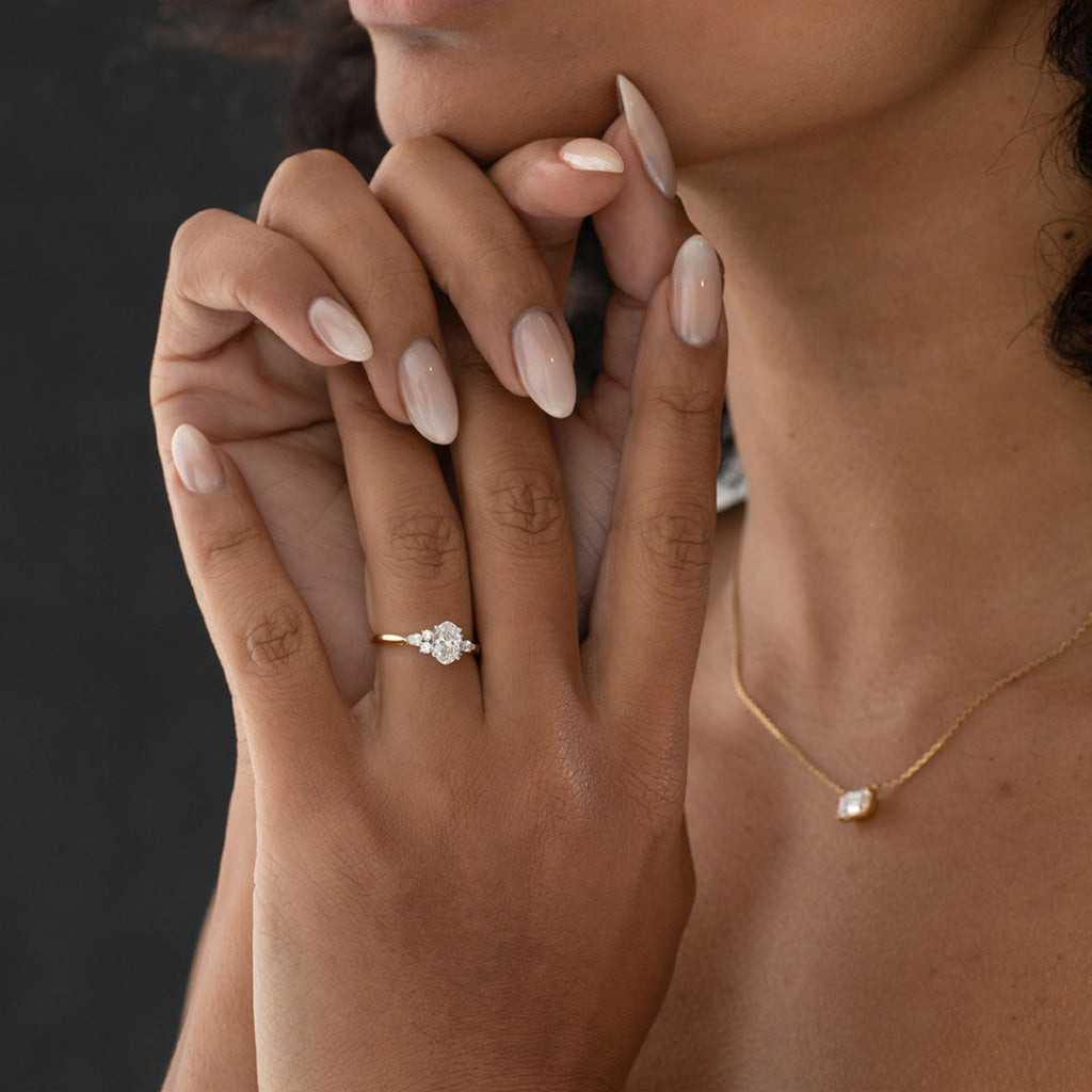 NYLA Oval 0.90ct | 3-Stone Diamond Engagement Ring in 18ct