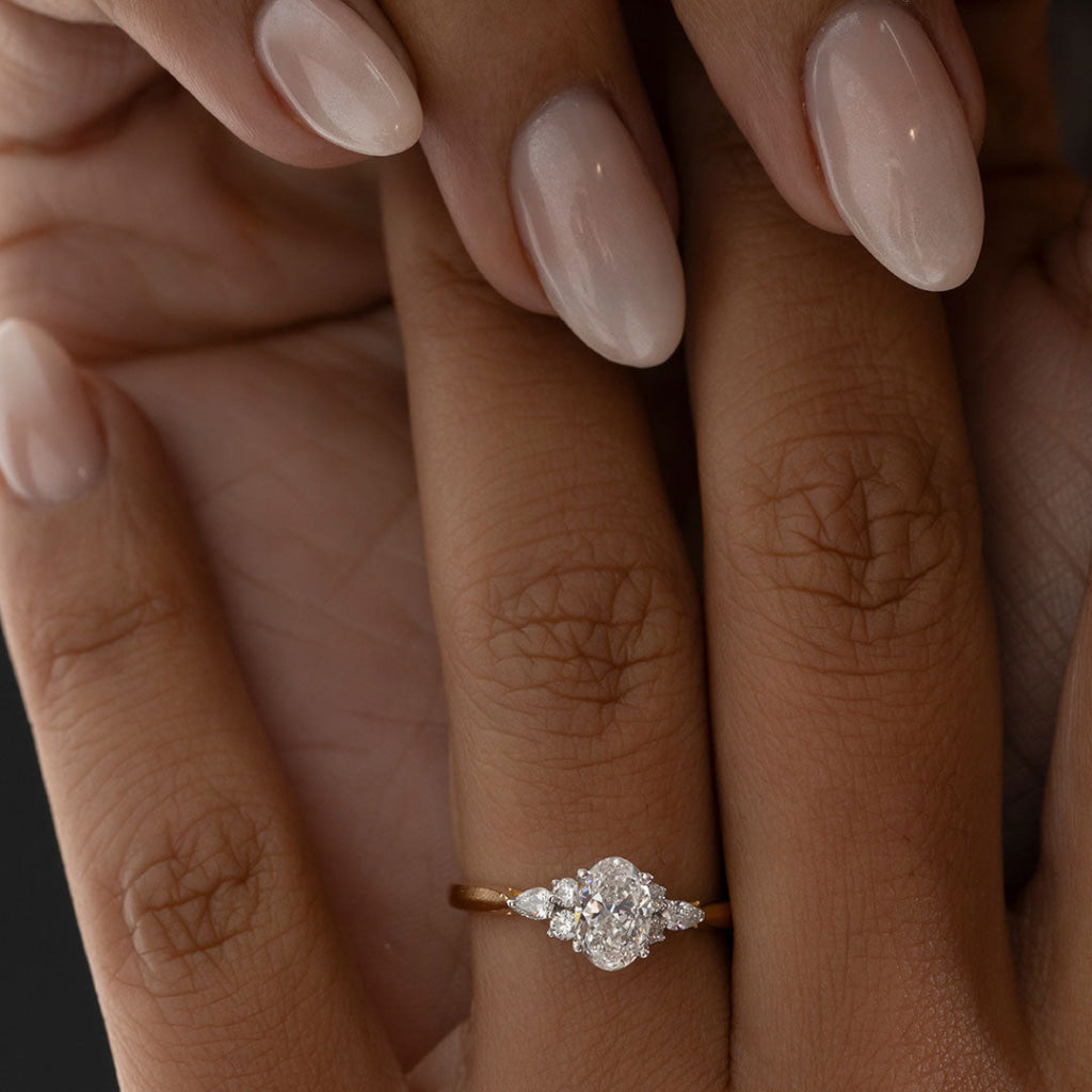 NYLA Oval 0.90ct | 3-Stone Diamond Engagement Ring in 18ct