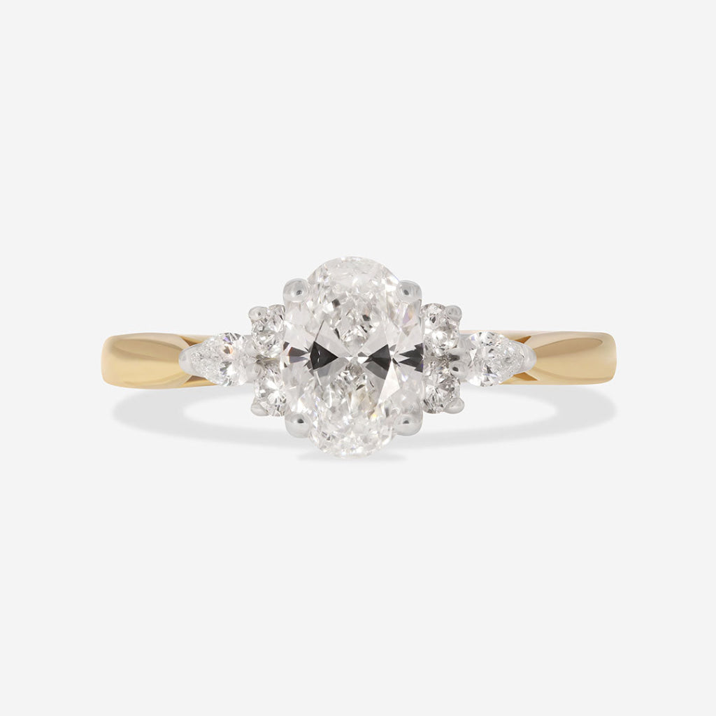 NYLA OVAL 0.90ct | 3-Stone Diamond Engagement Ring in 18ct