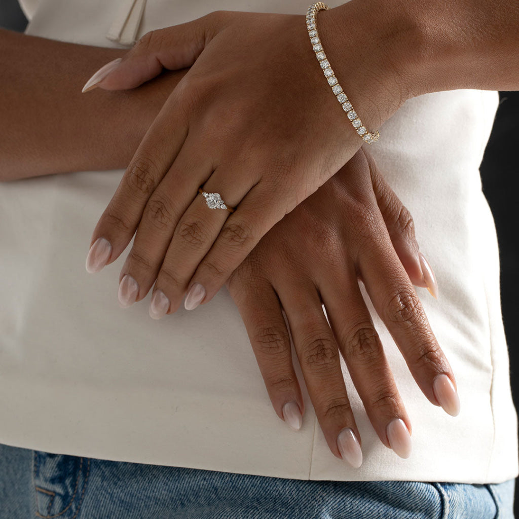 NYLA Oval 0.90ct | 3-Stone Diamond Engagement Ring in 18ct