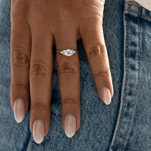 NYLA Round 0.90ct | 3-Stone Natural Diamond Engagement Ring in Platinum