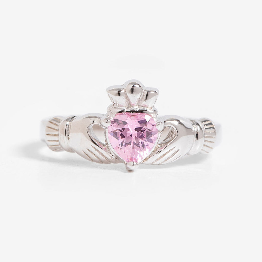 October Birthstone Claddagh Ring | Sterling Silver - Rings