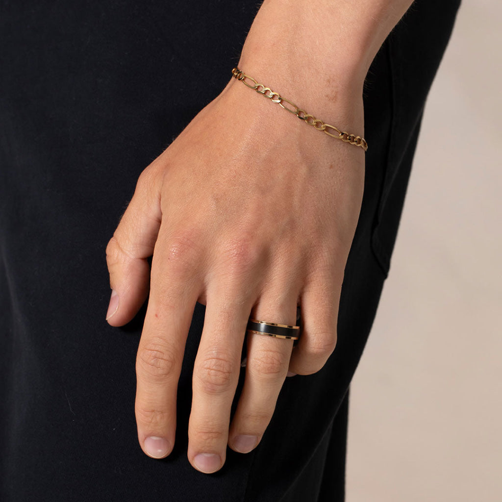 ODIN | Men’s Wedding Ring in Zirconium & 9ct Gold - Rings
