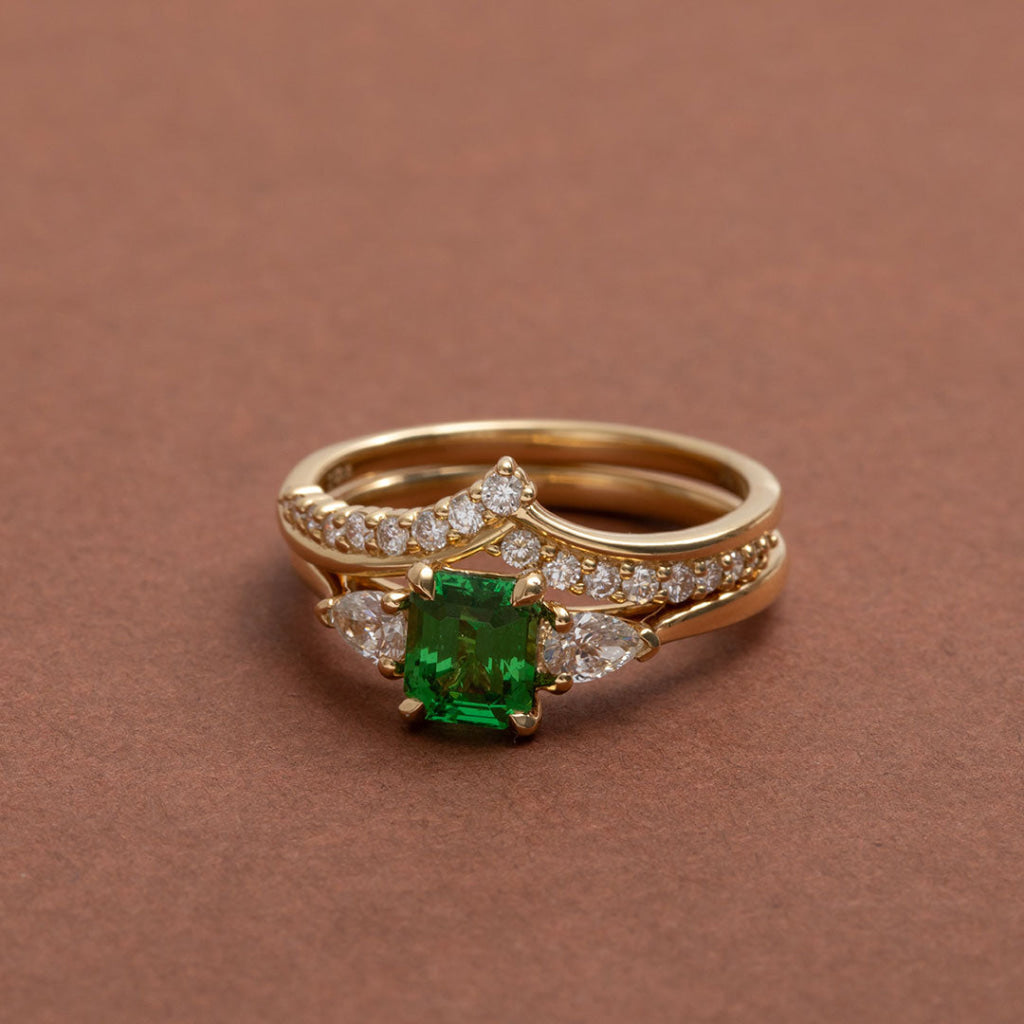 OLIVE | Tsavorite & Diamond Ring - Rings