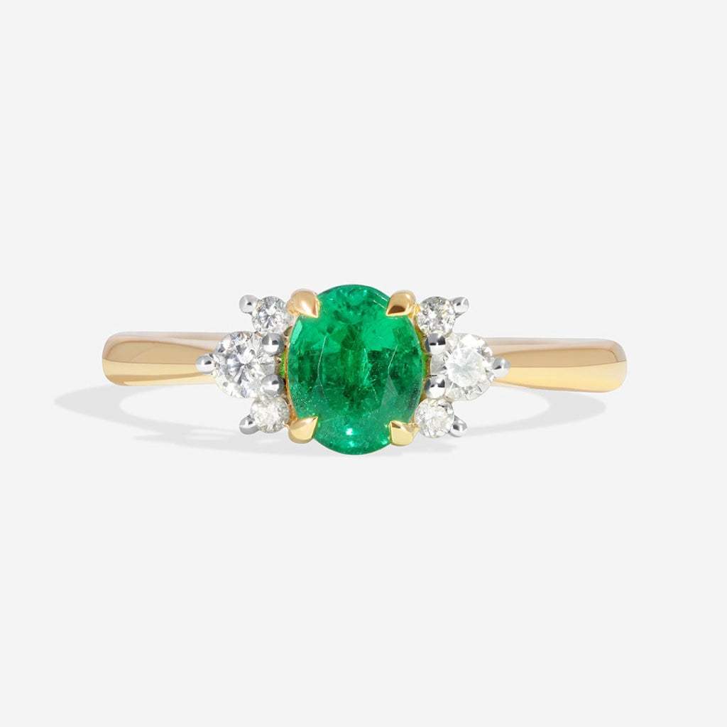 Olivia 18ct Gold Emerald & Diamond Ring