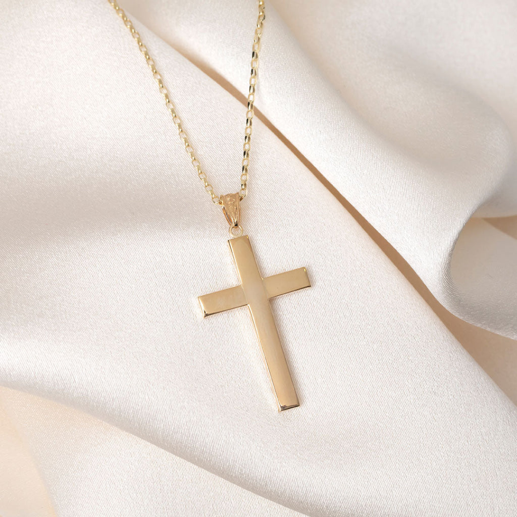 Onyx Crucifix | 9ct Gold - Necklace