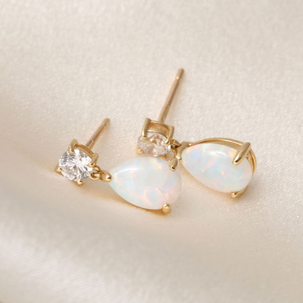 Opaline Drop Earrings | 9ct Gold - Earrings