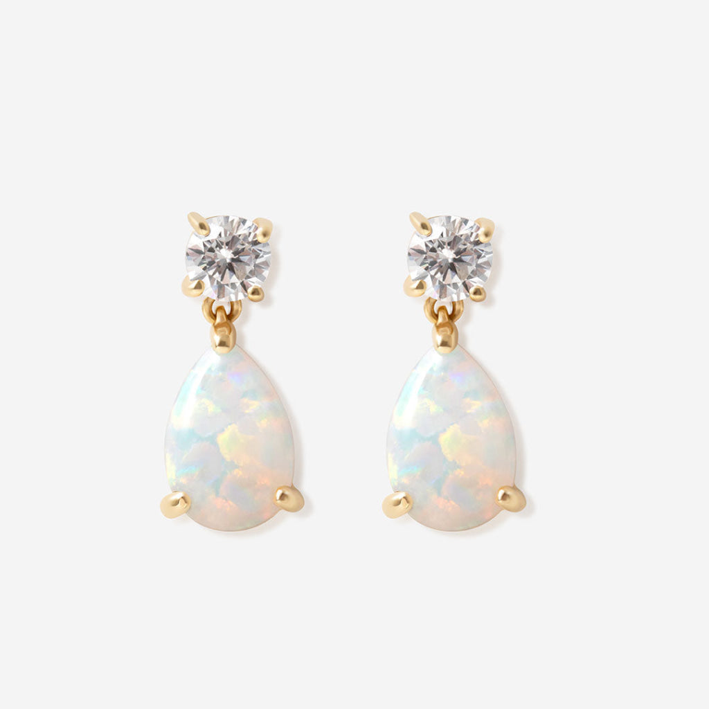 Opaline Drop Earrings | 9ct Gold - Earrings