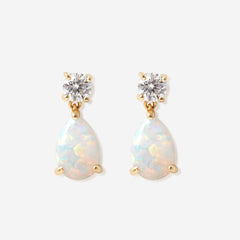 Opaline Drop Earrings | 9ct Gold - Earrings