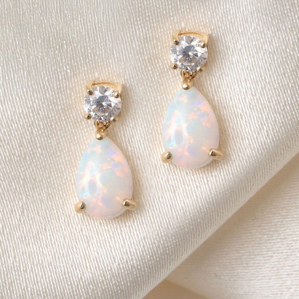 Opaline Drop Earrings | 9ct Gold - Earrings