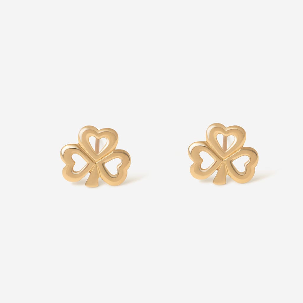Open Shamrock Earrings | 10ct Gold - Earrings