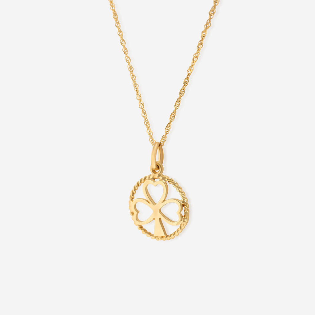 Open Shamrock Necklace | 10ct Gold - Necklace