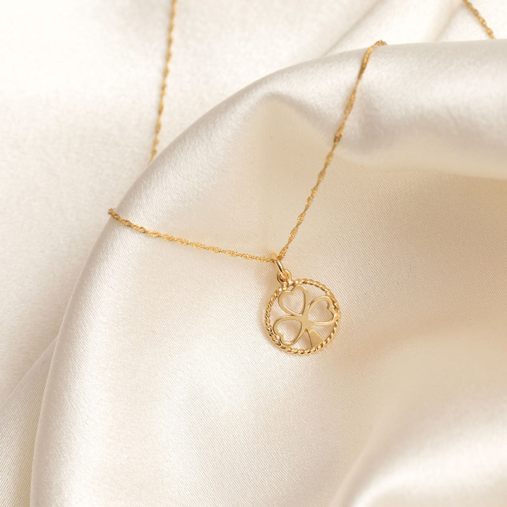 Open Shamrock Necklace | 10ct Gold - Necklace