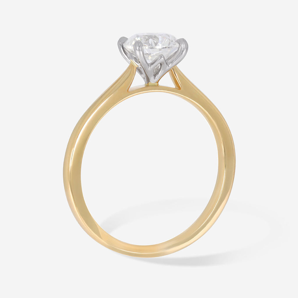 yellow gold natural diamond solitaire