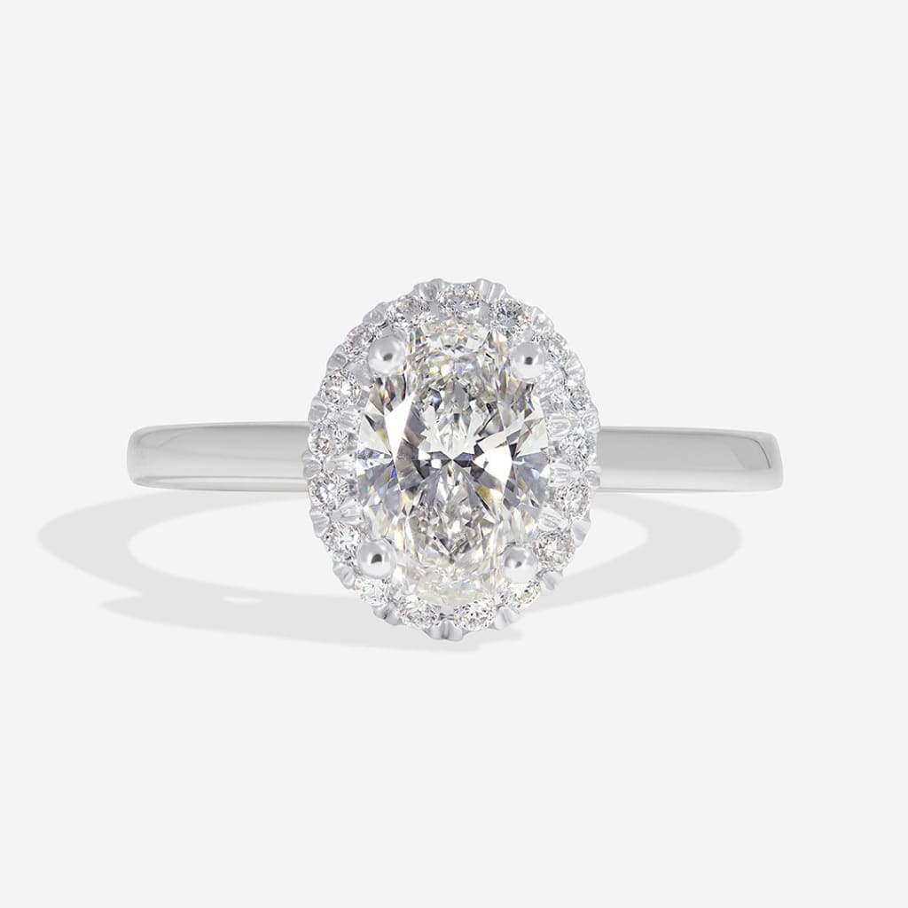 ORMOND | Oval Halo Lab Diamond Set in Platinum 1.20ct