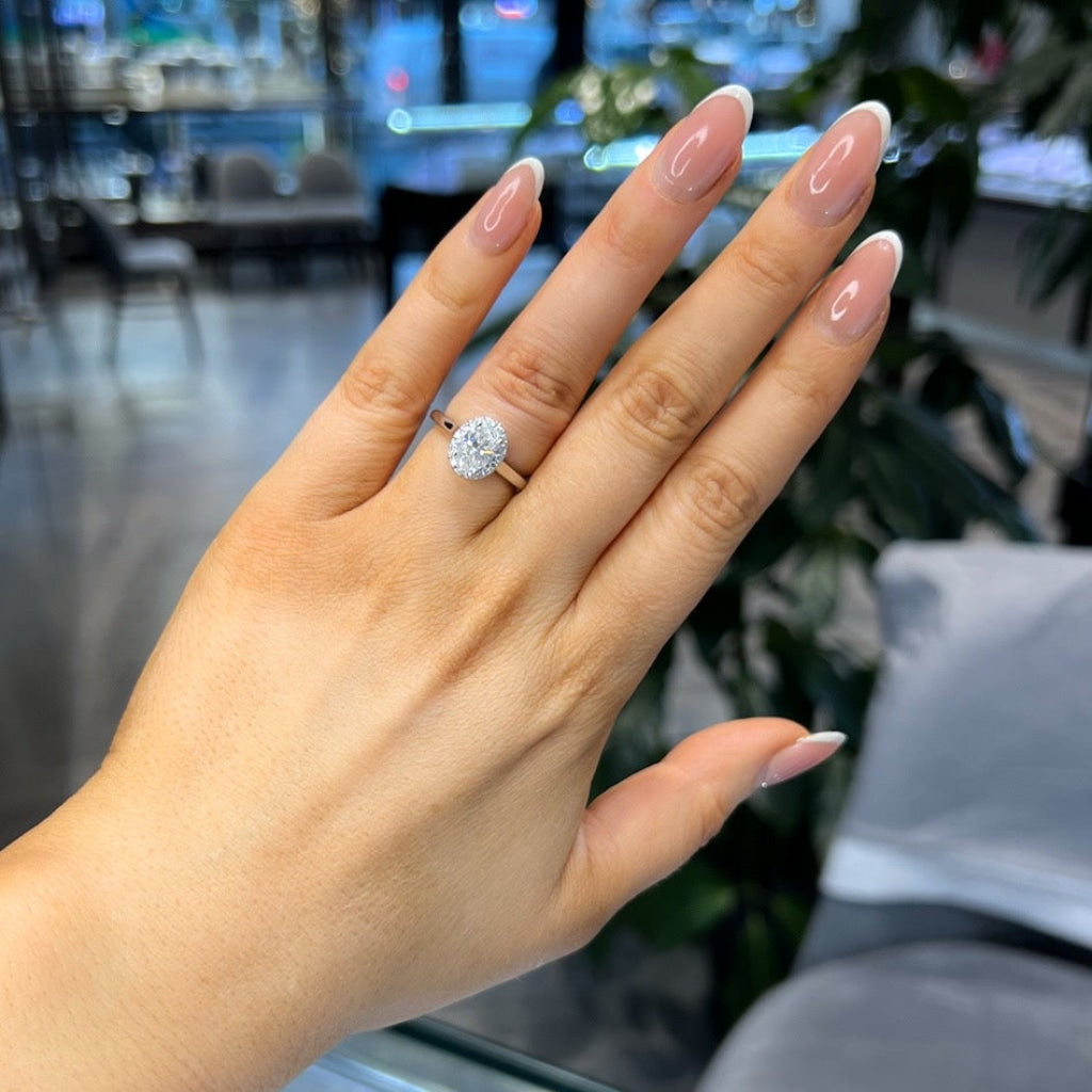 Ormond Platinum | Lab Grown Diamond Engagement Ring - Hand Photo