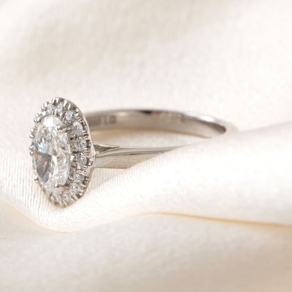OTTILIE 1ct | Oval Halo Lab Grown Diamond Engagement Ring