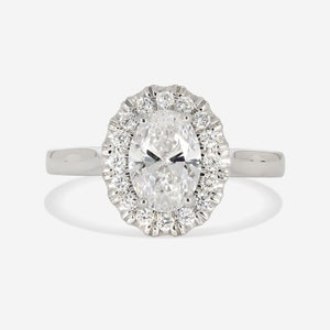 OTTILIE 1ct | Oval Halo Lab Grown Diamond Engagement Ring in Platinum