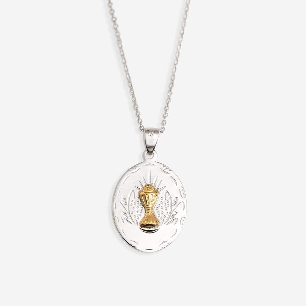 Oval Communion Medal Free Engraving | Sterling Silver