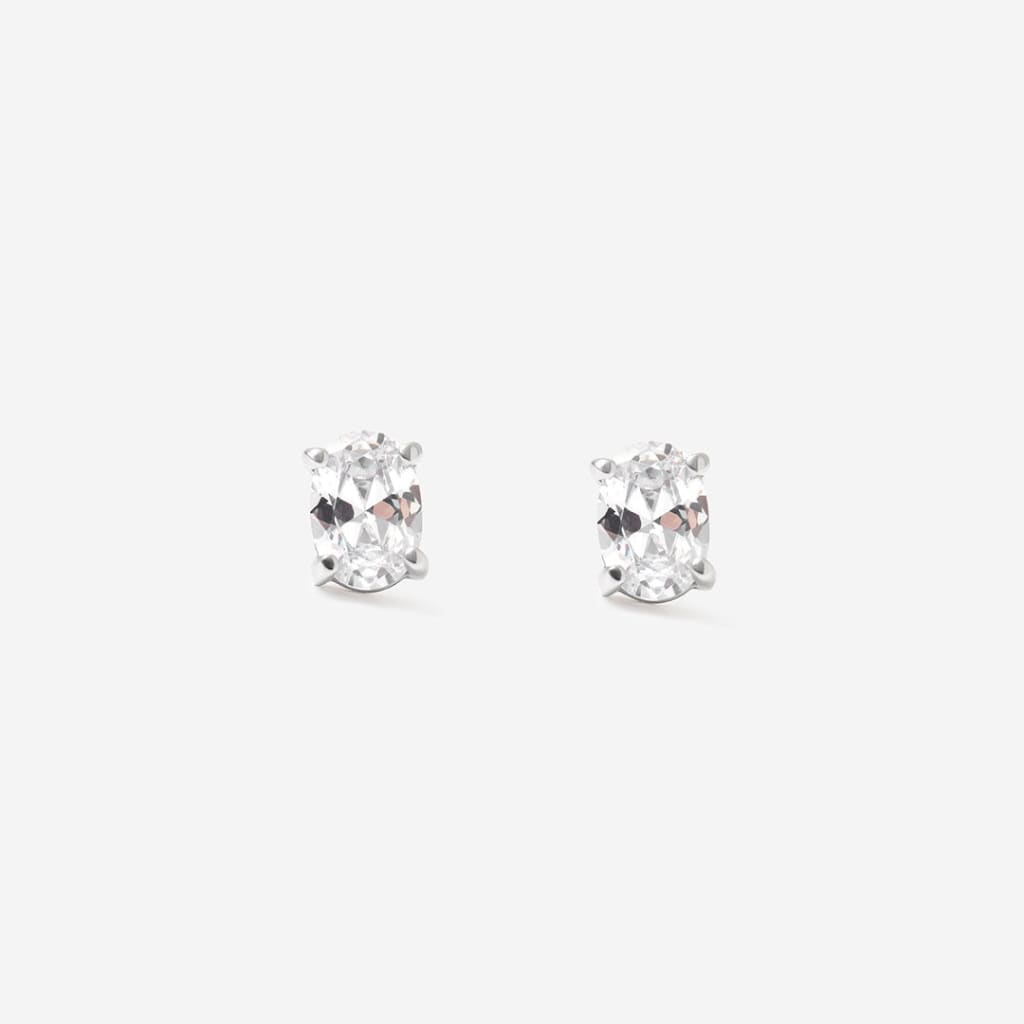 Oval Cut Cubic Zirconia Earrings | Sterling Silver