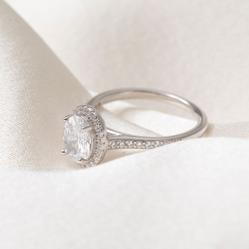 CZ Oval Ring | Sterling Silver - Rings