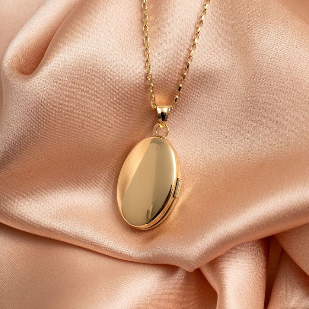 Oval Locket Necklace Large | 9ct Gold