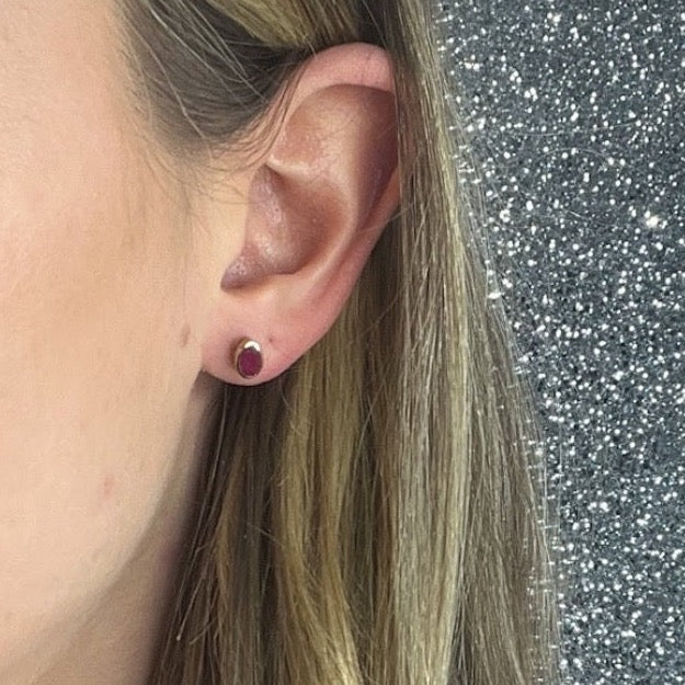 Oval Ruby Earrings - Gear Jewellers