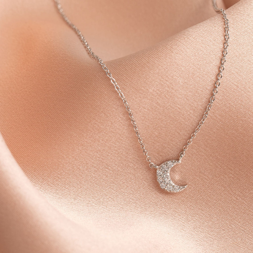 Over The Moon Necklace | Sterling Silver - Necklace