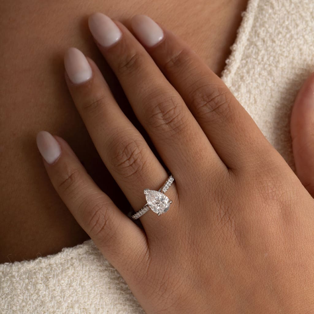 PAIGE | Pear Cut Lab Diamond Set in Platinum 2.00ct - Rings