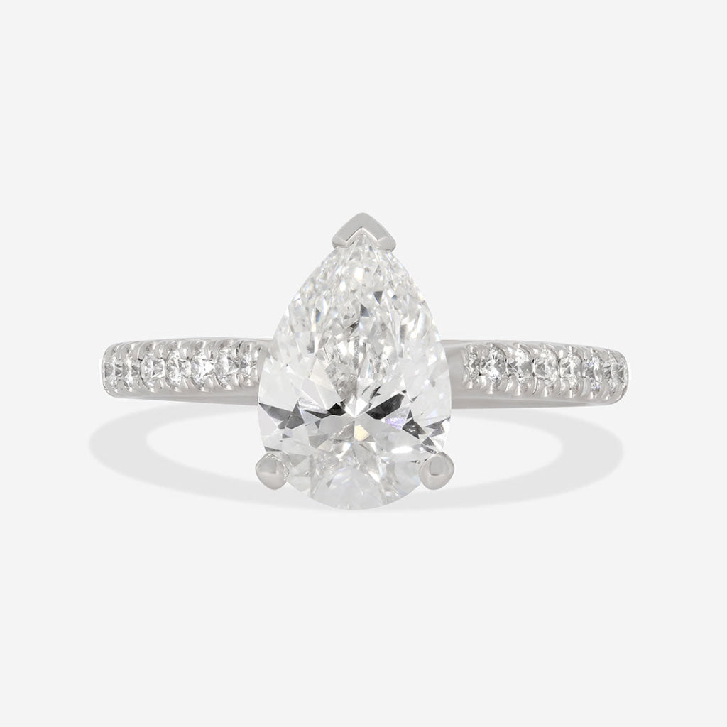 PAIGE | Pear Cut Lab Diamond Set in Platinum 2.00ct - Rings