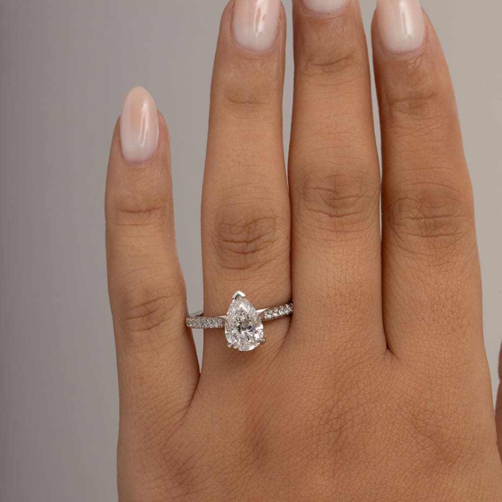 PAIGE | Pear Cut Lab Diamond Set in Platinum 2.00ct - Rings