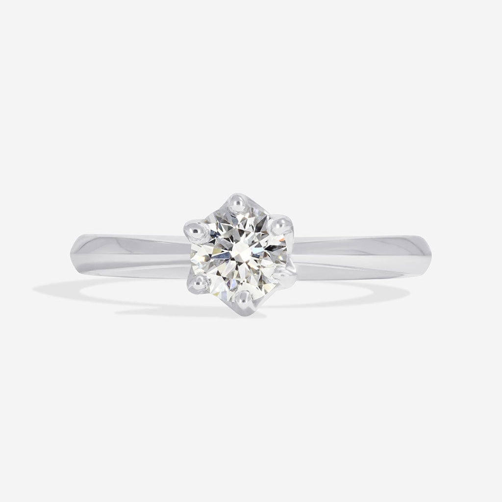 Paisley -  Claw Diamond Engagement Ring in Platinum
