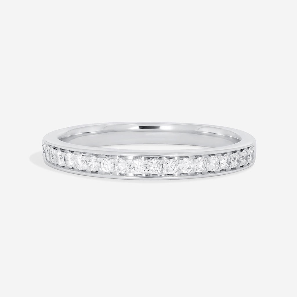 Pave Set Diamond Wedding Ring | 9ct White Gold - Rings