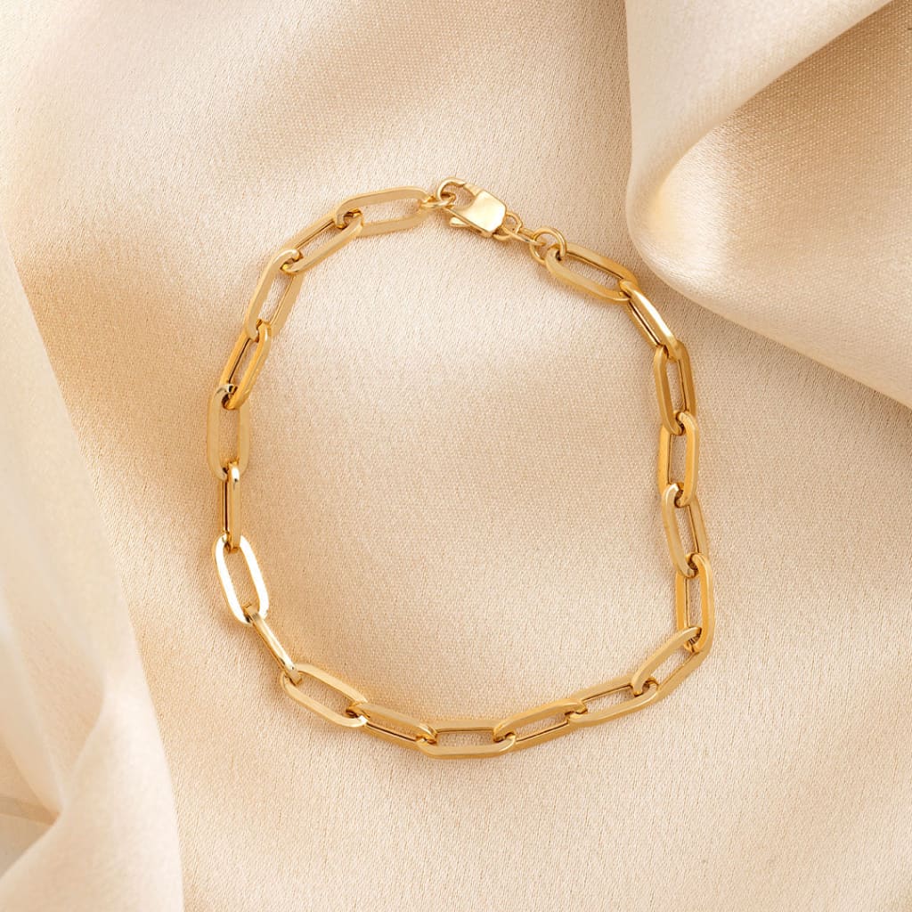 Paper Chain Bracelet Large | 9ct Gold