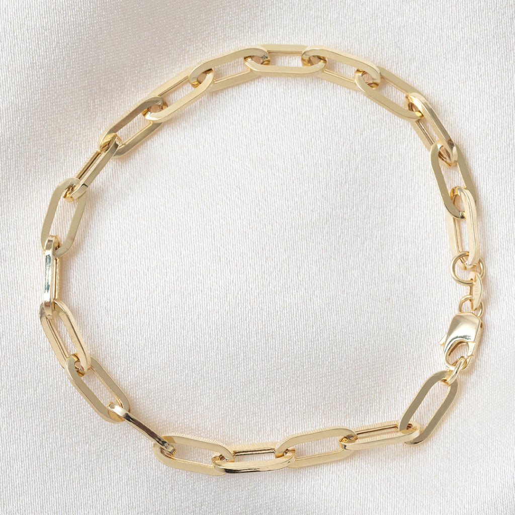 Paper Chain Bracelet Large | 9ct Gold
