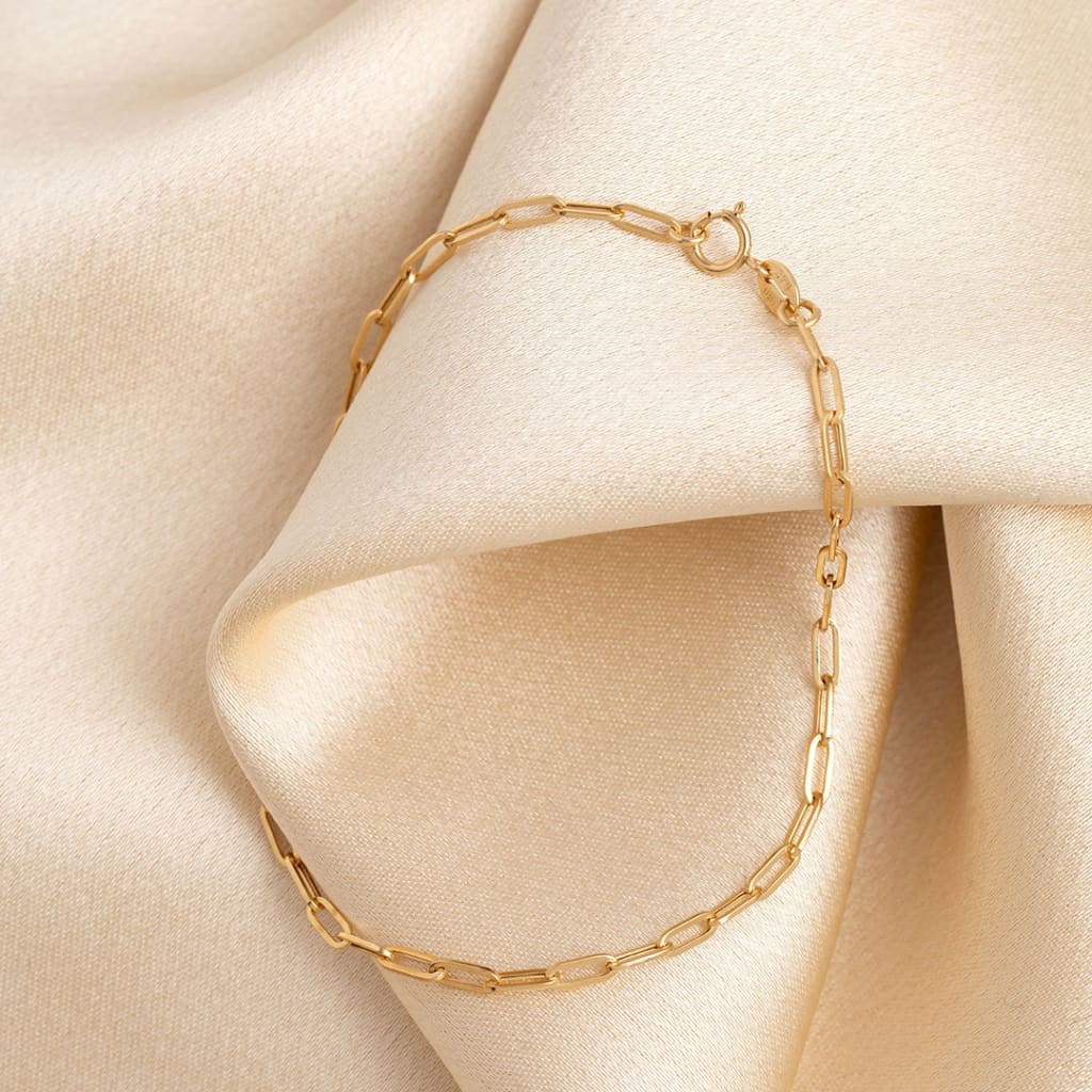 Paper Chain Bracelet Small | 9ct Gold