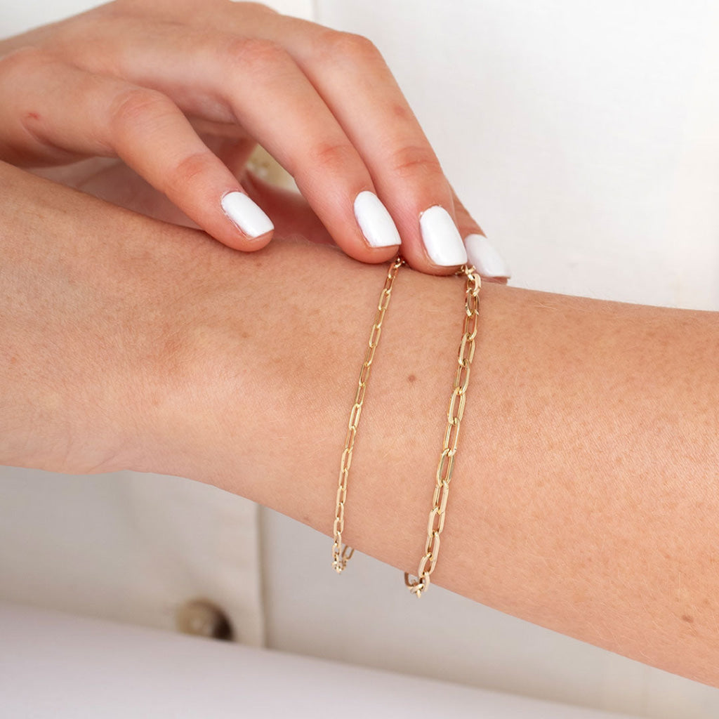 Paper Chain Bracelet Small | 9ct Gold