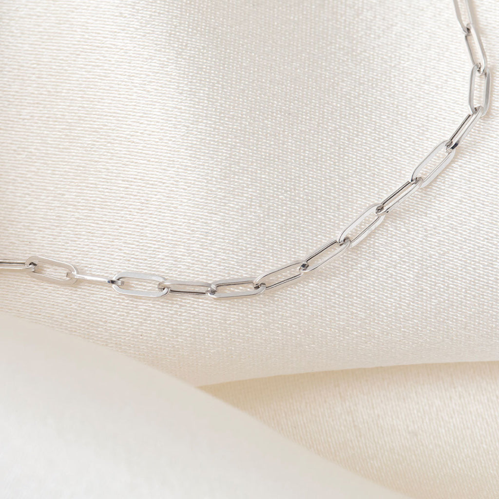 Paper Chain Bracelet Small | 9ct White Gold - Bracelet