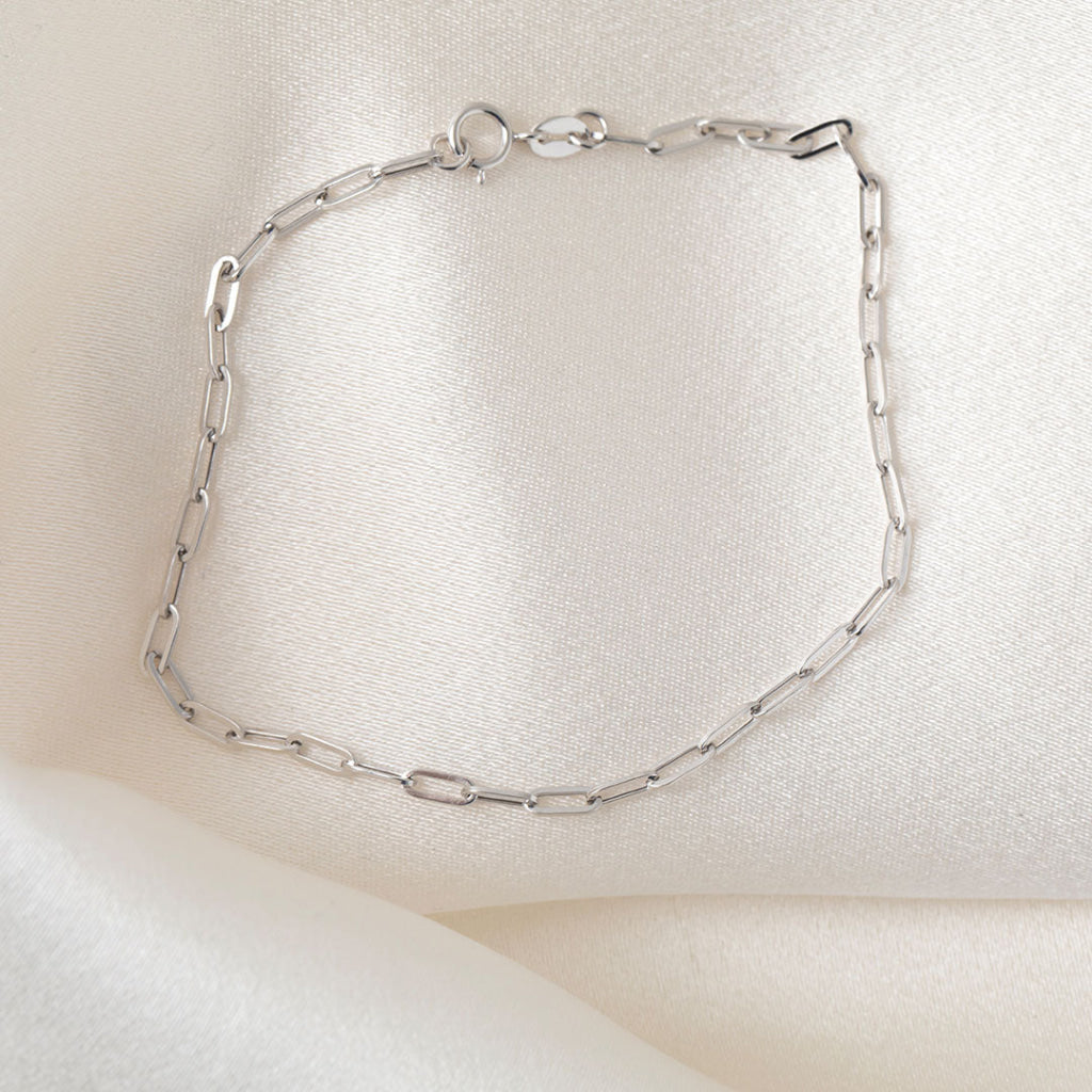 Paper Chain Bracelet Small | 9ct White Gold - Bracelet