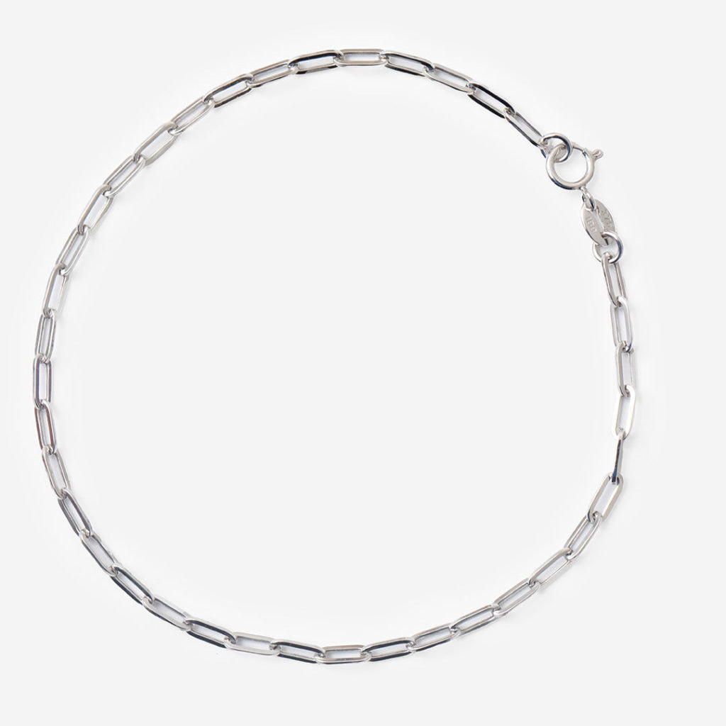 Paper Chain Bracelet Small | 9ct White Gold - Bracelet