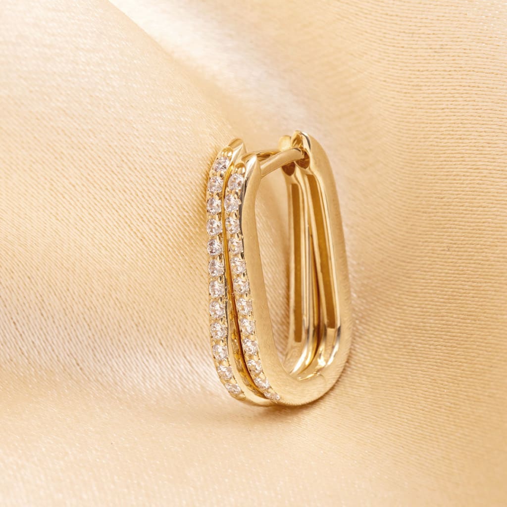 Paperclip CZ Huggies | 9ct Gold