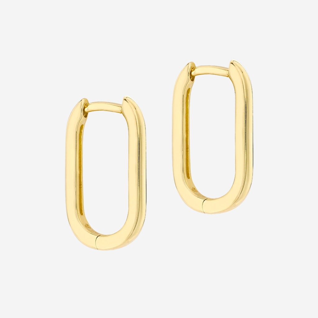 Paperclip Huggies | 9ct Gold - Earrings