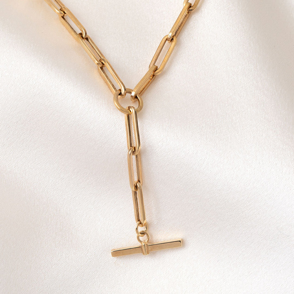 Paperlink T-Bar Necklace | 9ct Gold - Necklace