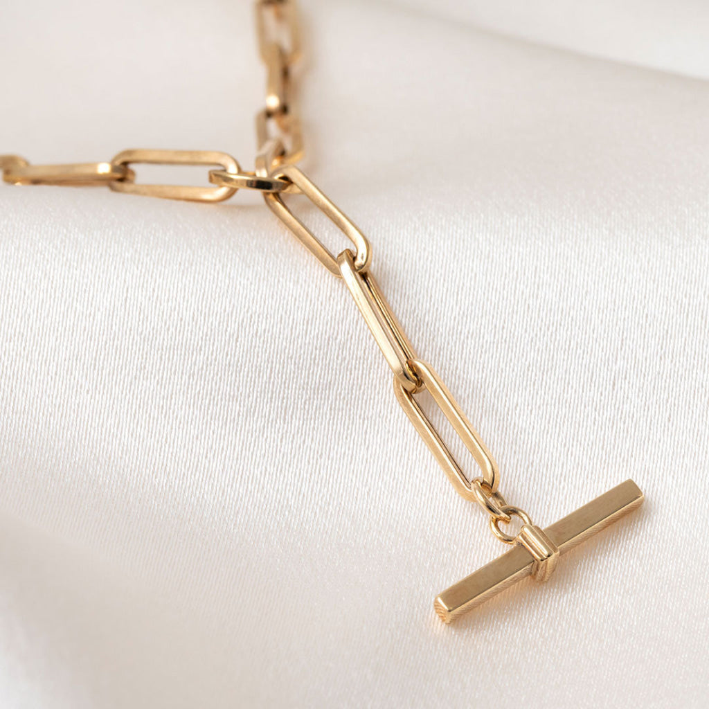 Paperlink T-Bar Necklace | 9ct Gold - Necklace