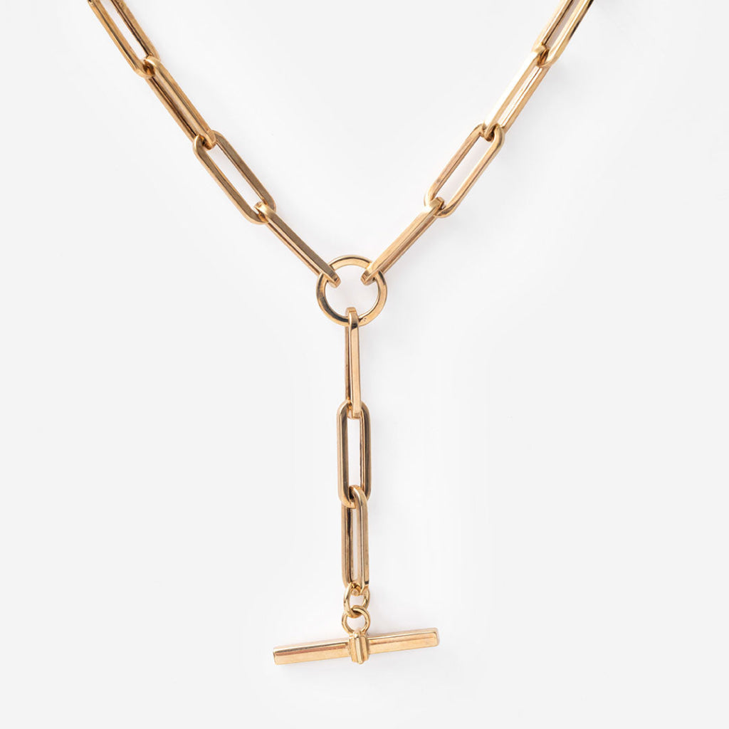 Paperlink T-Bar Necklace | 9ct Gold - Necklace