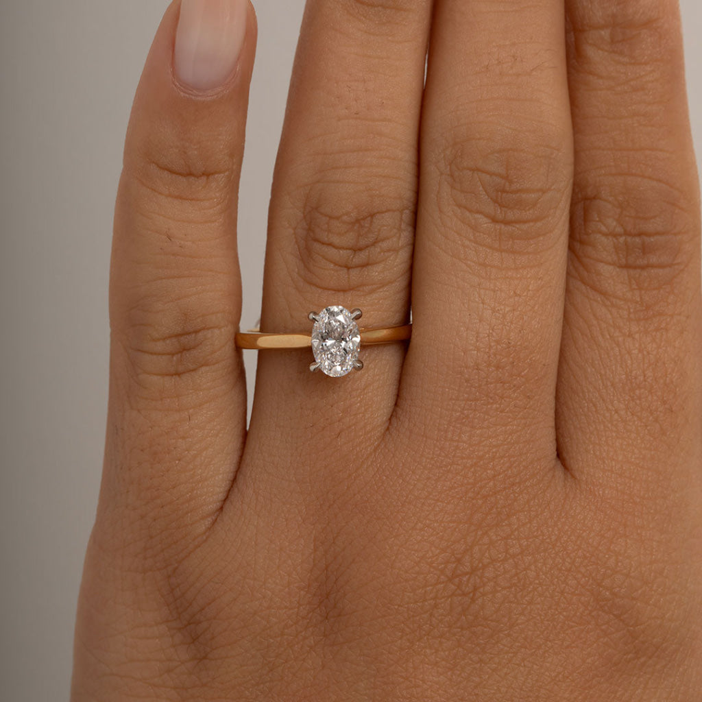 PARIS 0.75ct | Oval Solitaire Lab Diamond Set in 18ct Gold